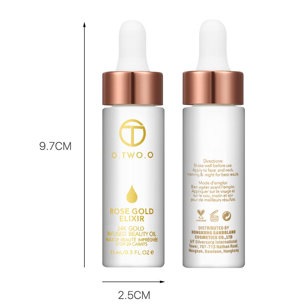 O.TWO.O 24k Rose Gold Elixir Skin Make Up Oil For Face Essential Oil Before Primer Foundation Oil Anti-aging - Natural Vibe