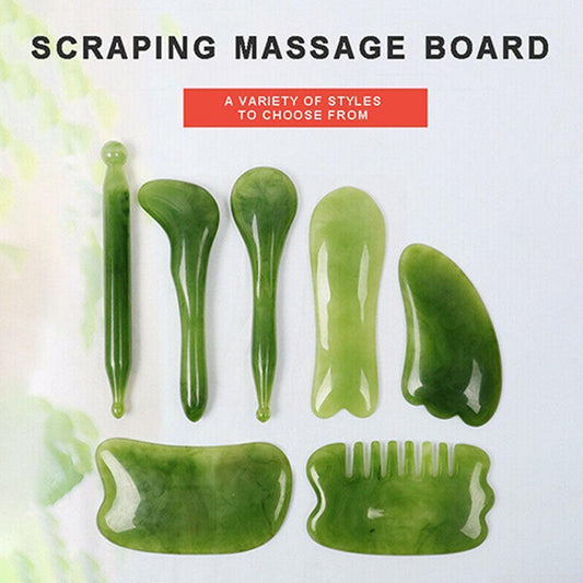 Jade Face Roller Gua Sha Massager Natural Real Stone Scraper Care Massage Tools Face Gouache Skin - Natural Vibe