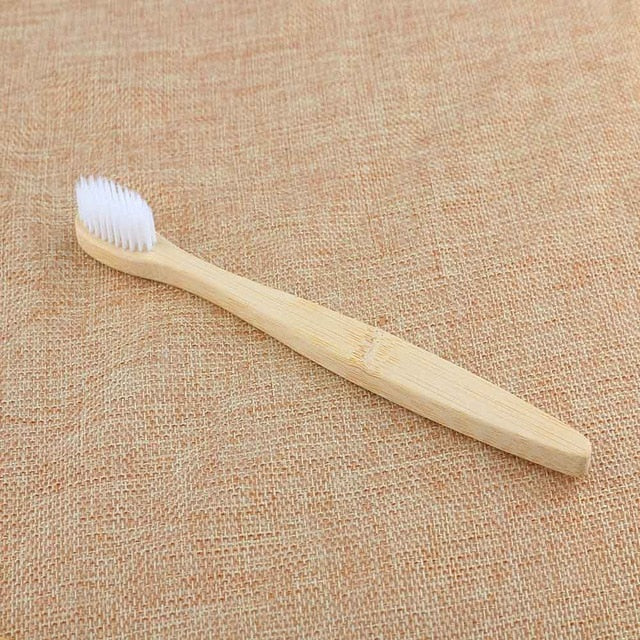 Personal Environmental Bamboo Charcoal Toothbrush For Oral Health Low Carbon Medium Soft Bristle Wood Handle Toothbrush - Natural Vibe