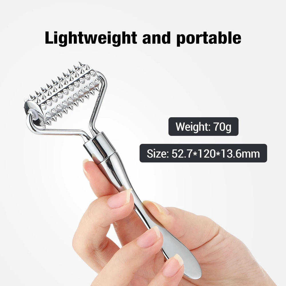 Stainless Steel Pointed Roller Spatula Massage Ball Stone Face Roller Massager To Improve Neck Facial Beauty Skin Care Tool - Natural Vibe