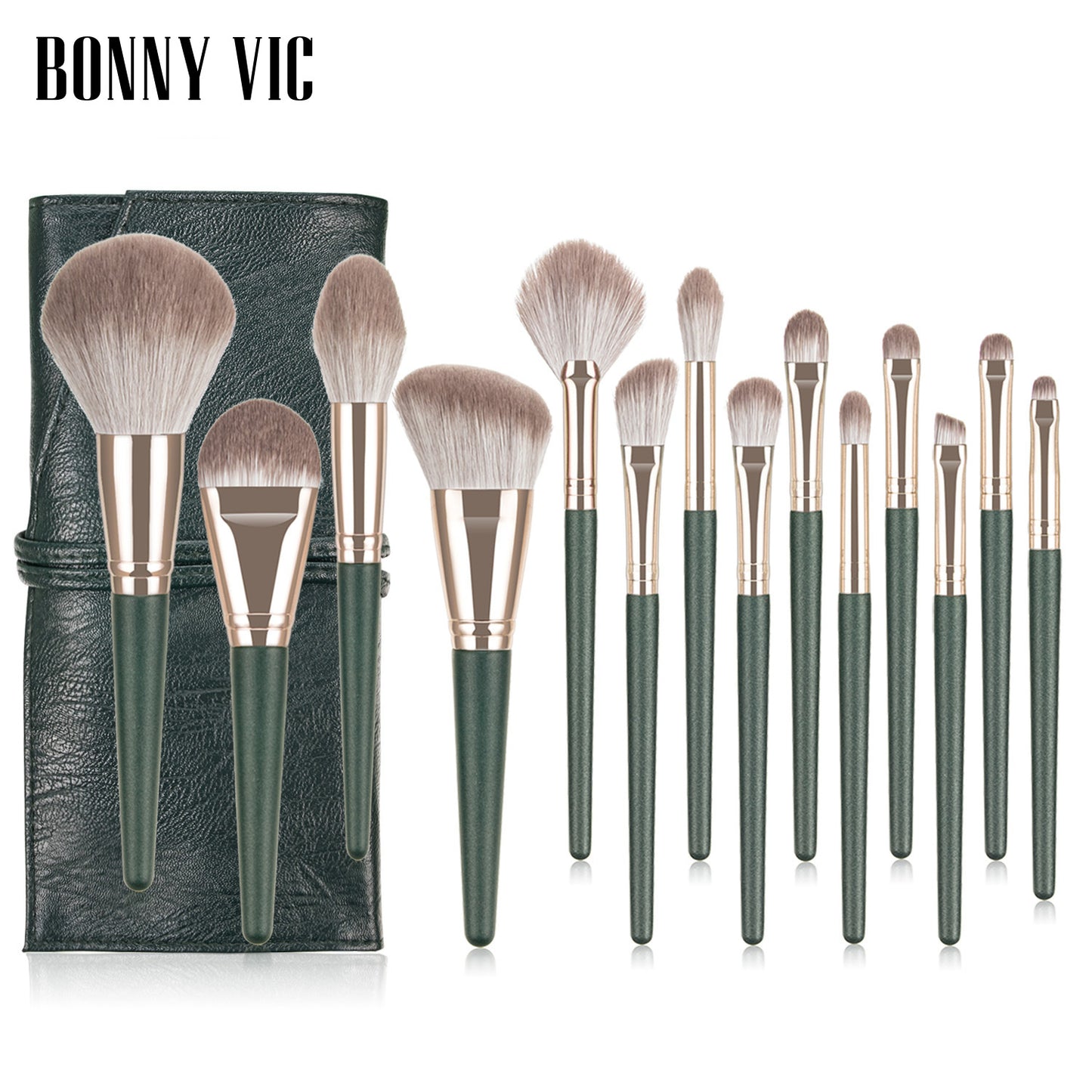 Beauty tool portable 14 makeup brush set soft fiber hair makeup brush loose powder foundation blush eye shadow brush - Natural Vibe