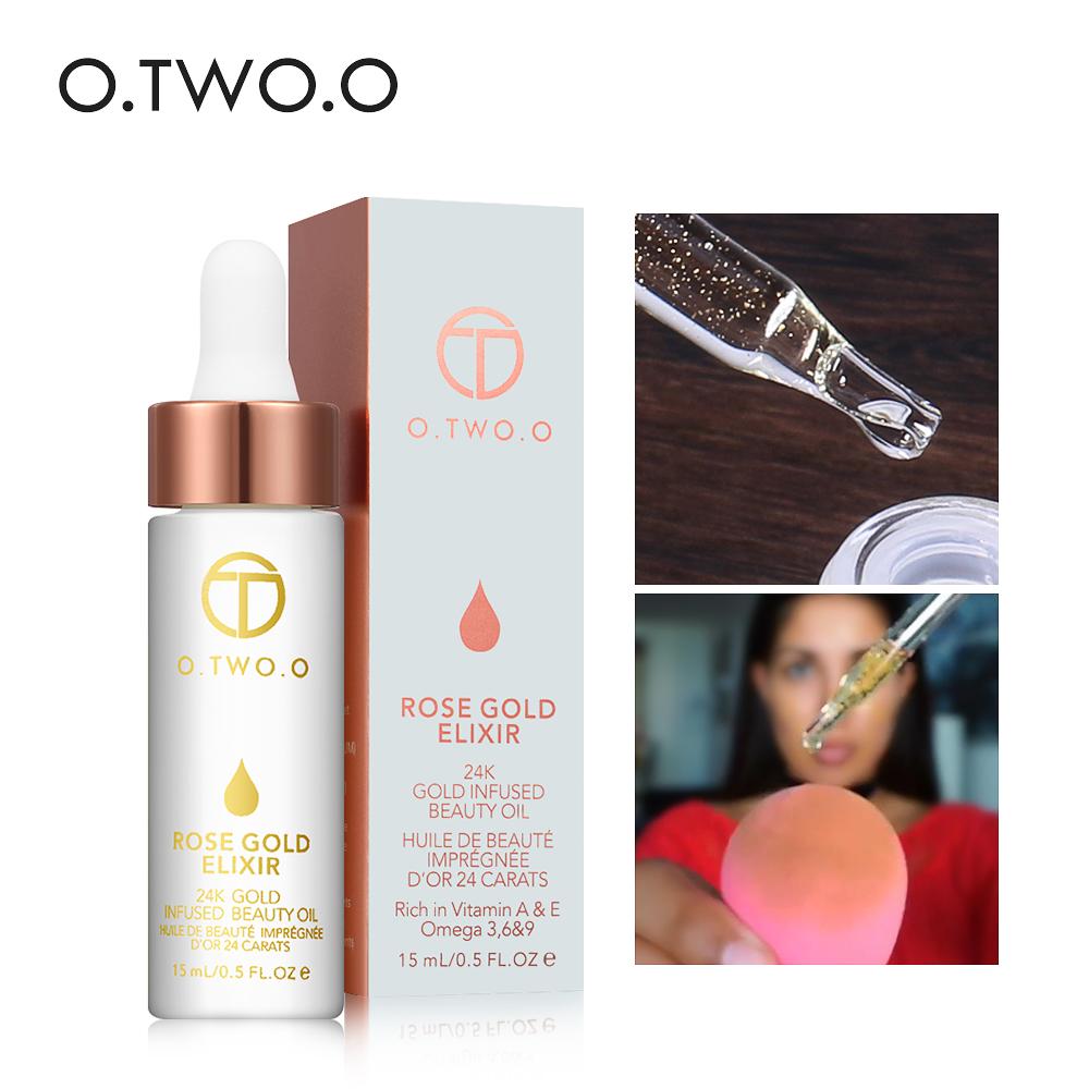 O.TWO.O 24k Rose Gold Elixir Skin Make Up Oil For Face Essential Oil Before Primer Foundation Oil Anti-aging - Natural Vibe