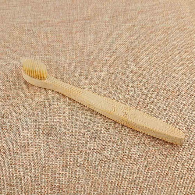 Personal Environmental Bamboo Charcoal Toothbrush For Oral Health Low Carbon Medium Soft Bristle Wood Handle Toothbrush - Natural Vibe