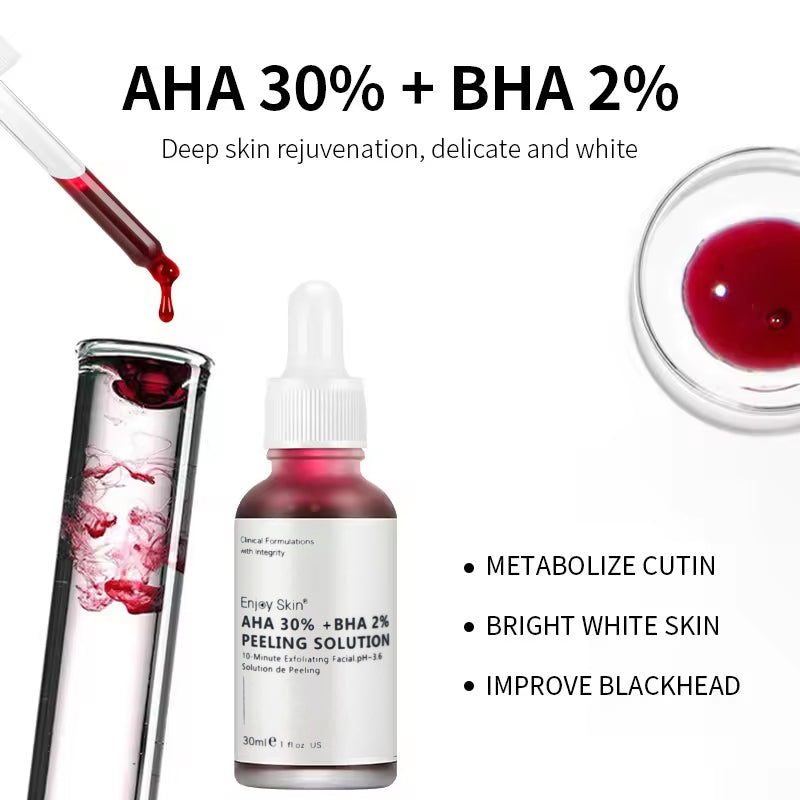 Natural Organic AHA 30% BHA 2% Serum, Deep Peeling Exfoliating Solution - Natural Vibe