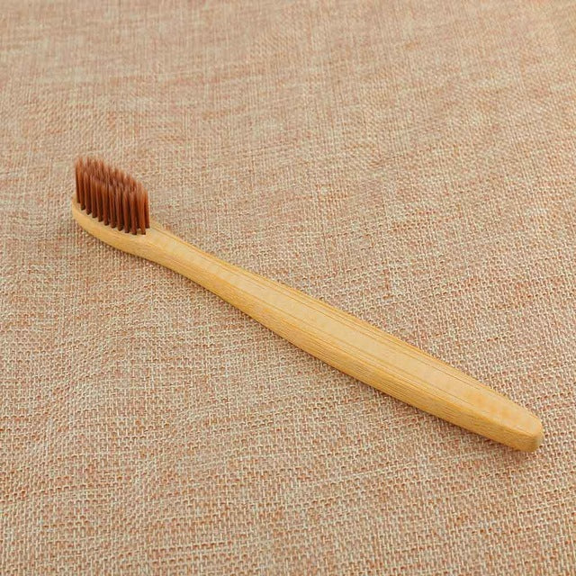 Personal Environmental Bamboo Charcoal Toothbrush For Oral Health Low Carbon Medium Soft Bristle Wood Handle Toothbrush - Natural Vibe