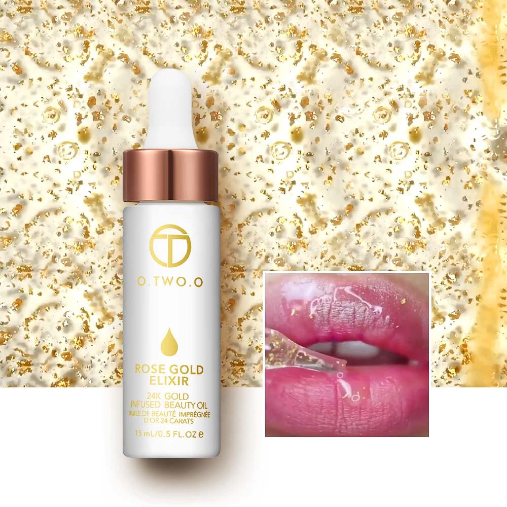 O.TWO.O 24k Rose Gold Elixir Skin Make Up Oil For Face Essential Oil Before Primer Foundation Oil Anti-aging - Natural Vibe