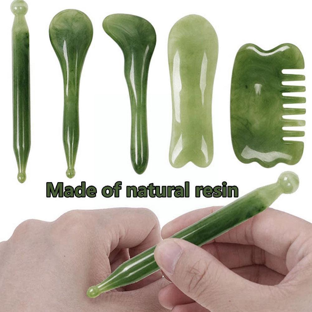 Jade Face Roller Gua Sha Massager Natural Real Stone Scraper Care Massage Tools Face Gouache Skin - Natural Vibe