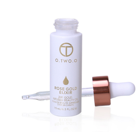 O.TWO.O 24k Rose Gold Elixir Skin Make Up Oil For Face Essential Oil Before Primer Foundation Oil Anti-aging - Natural Vibe