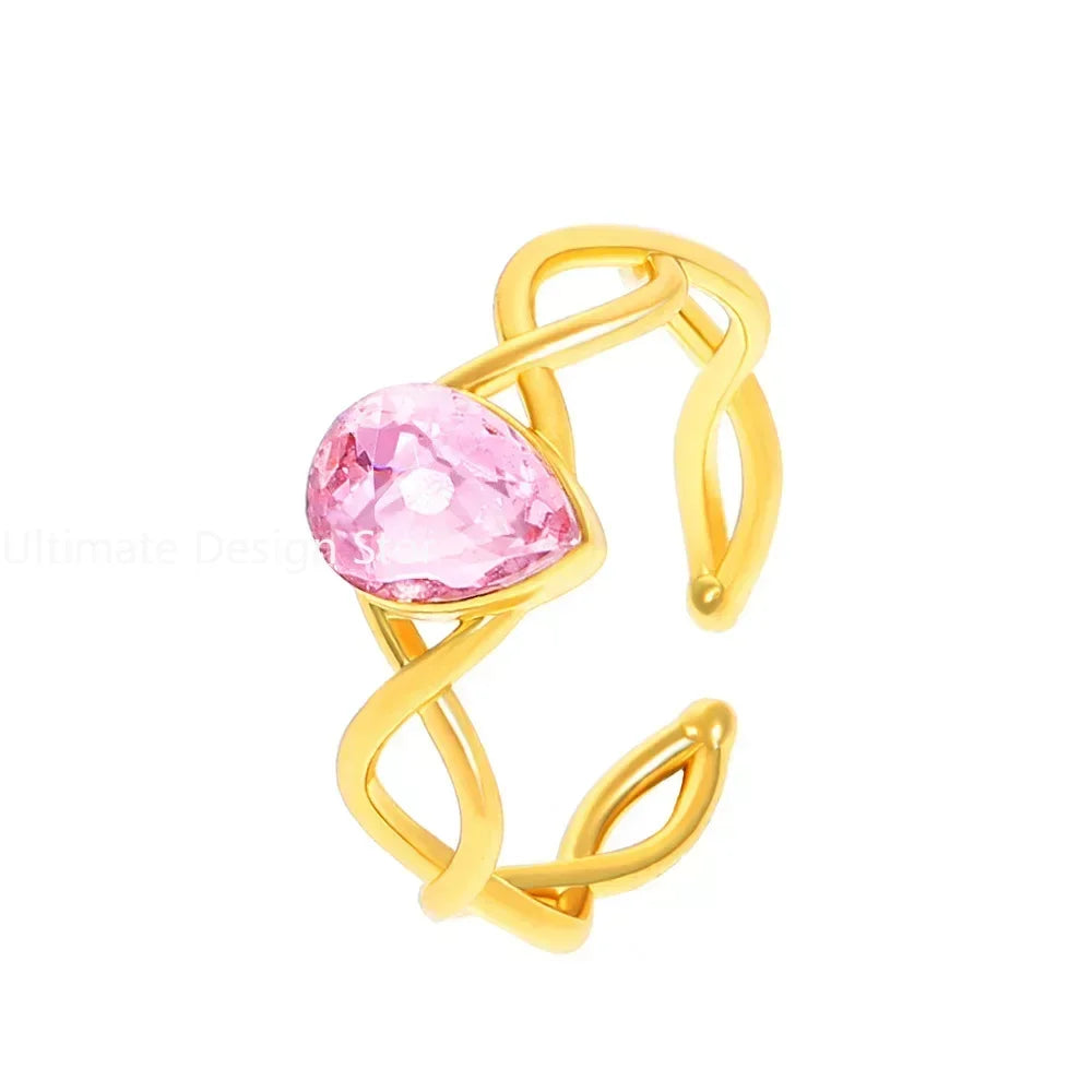 Pink Crystal Ring Swan Lake