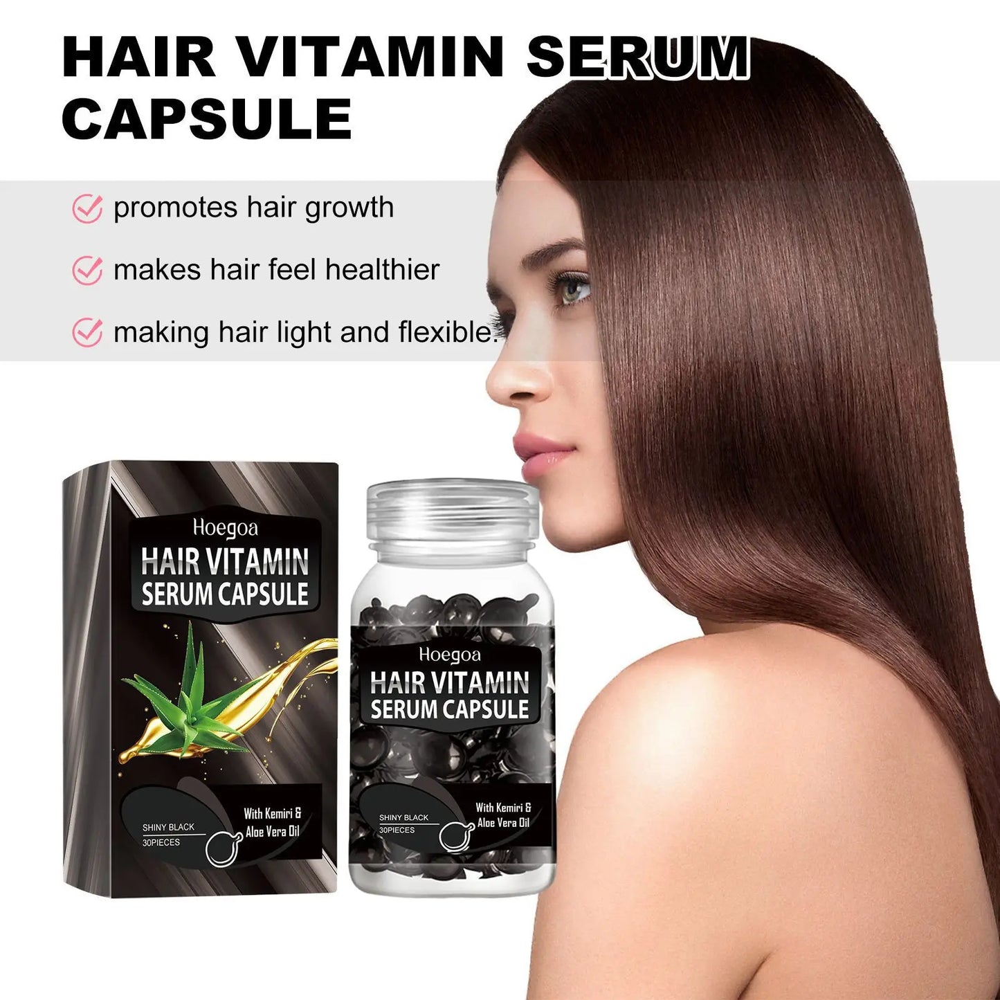 Vitamin Hair Growth Serum Reduce Loss Repair Damage Keep Smooth Effective Scalp Treatment Improve Nourish Hair Essential Capsule